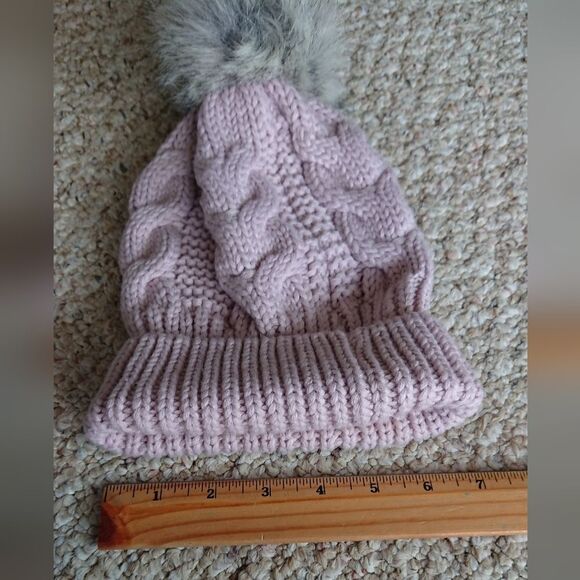 Express light pink Knit Pom Pom Beanie - Picture 6 of 8